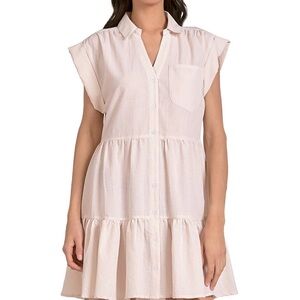 ELAN Seersucker Shirt Dress Button-Down Dress